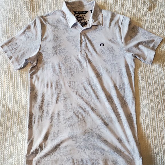 Travis Mathew Golf Polo - White w/muted Gray - Picture 1 of 5